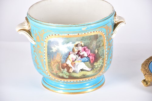 Lot 502 - A Sevres style porcelain and gilt metal...