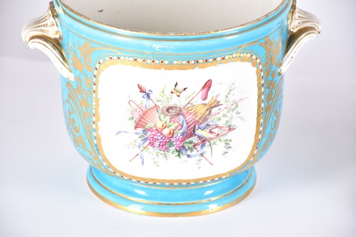 Lot 502 - A Sevres style porcelain and gilt metal...