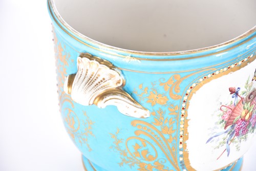 Lot 502 - A Sevres style porcelain and gilt metal...