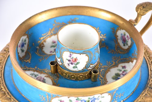 Lot 502 - A Sevres style porcelain and gilt metal...