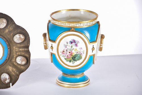 Lot 517 - A Sevres style panel set into a gilt metal...