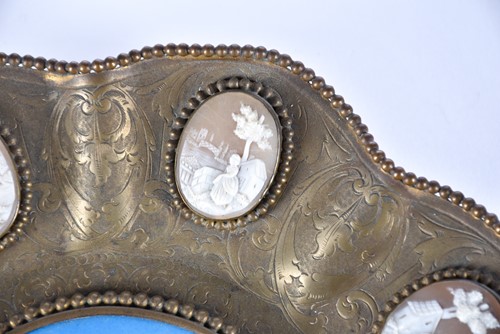 Lot 517 - A Sevres style panel set into a gilt metal...