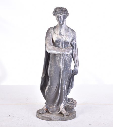 Lot 324 - A cast lead garden figure of a muse, 19th...