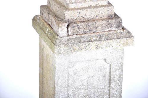 Lot 343 - A pair of cast stone figures of standing...