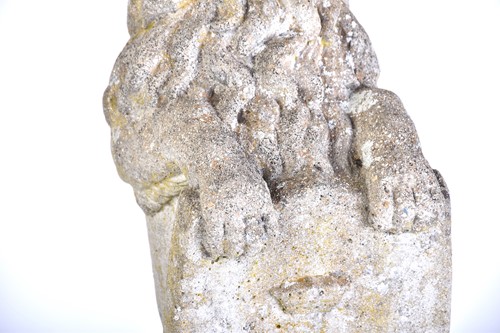 Lot 343 - A pair of cast stone figures of standing...