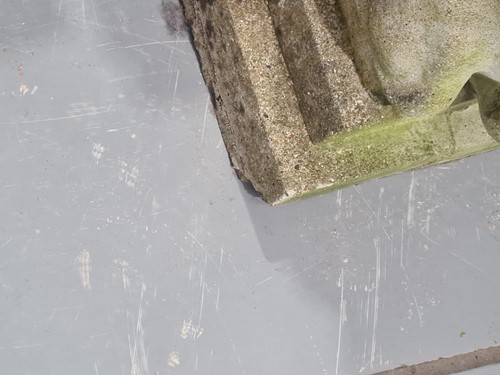 Lot 343 - A pair of cast stone figures of standing...