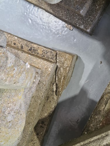 Lot 343 - A pair of cast stone figures of standing...