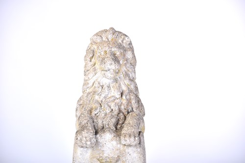 Lot 343 - A pair of cast stone figures of standing...