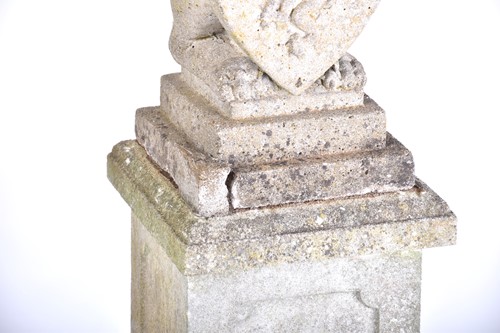 Lot 343 - A pair of cast stone figures of standing...