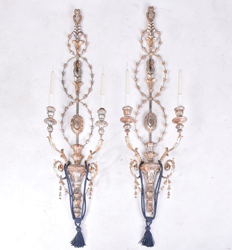 Lot 418 - A pair of carved wood and gilt lacquered...