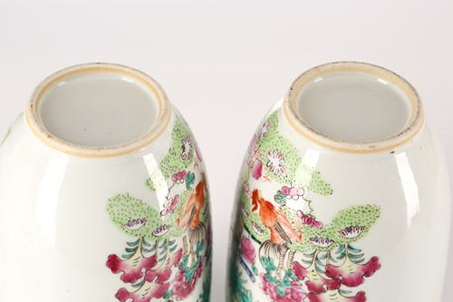 Lot 167 - A pair of Chinese porcelain vases and covers,...