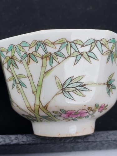 Lot 268 - A Chinese porcelain bell shape wine cup,...