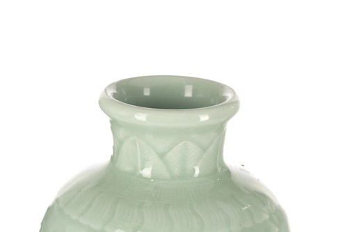Lot 121 - A Chinese celadon glaze vase, the neck with...