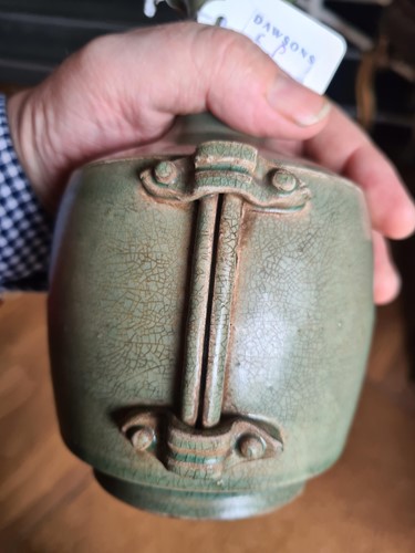 Lot 143 - A Chinese celadon vase, in the tang style, of...