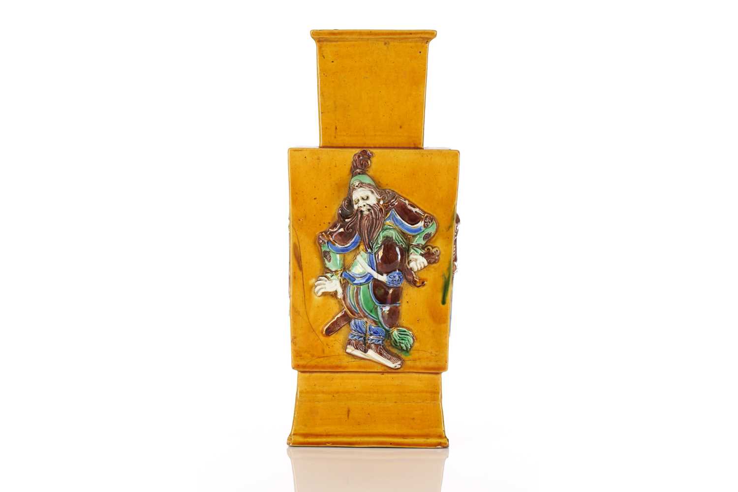Lot 118 - A Chinese square form vase, Qing, early 19th...