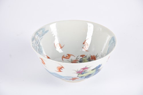 Lot 168 - A Chinese porcelain 'Wufu' bowl, finely...