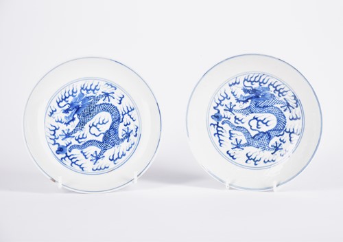 Lot 265 - A near pair of Chinese blue & white porcelain...