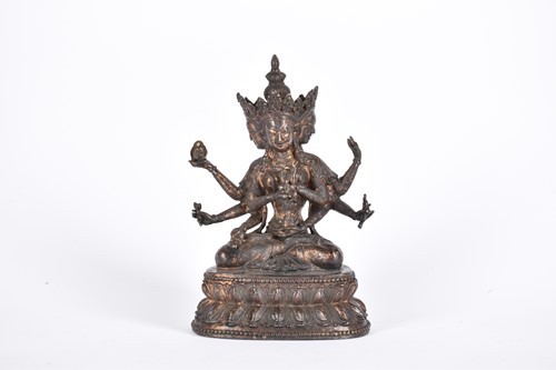 Lot 191 - A Chinese bronze figure of the Tibetan deity...