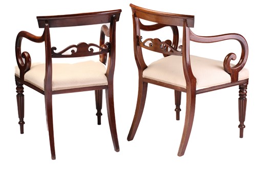 Lot 267 - Set of eight William IV mahogany dining chairs...