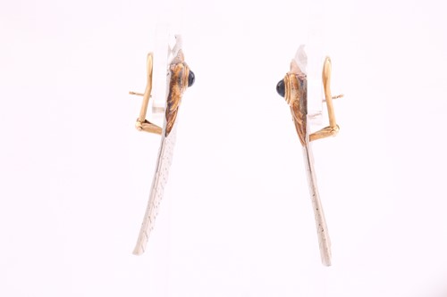 Lot 230 - A pair of Erté 'Nile' earrings, each comprises...