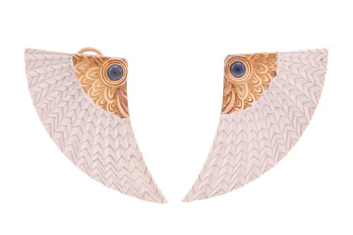 Lot 29 - A pair of Erté 'Nile' earrings, each comprises...