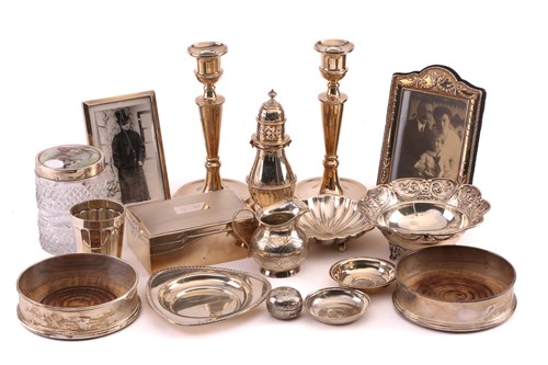 Lot 457 - A small collection of silver items including:...