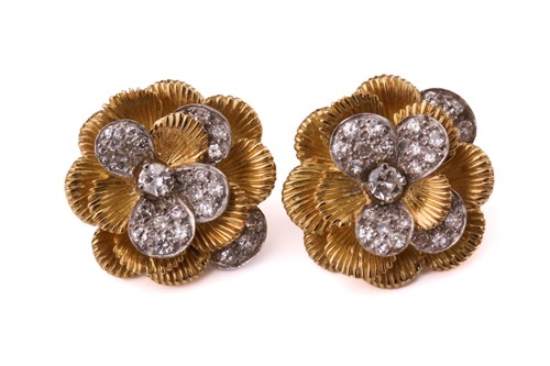 Lot 45 - A pair of Kutchinsky platinum and 18ct yellow...