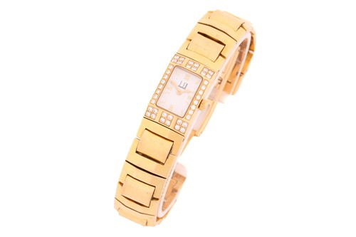 Lot 441 - A diamond set Alfred Dunhill lady's wristwatch,...