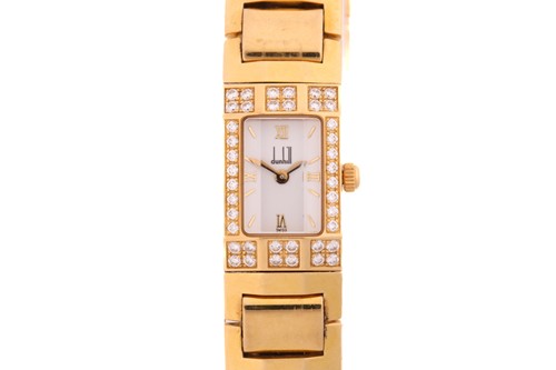 Lot 441 - A diamond set Alfred Dunhill lady's wristwatch,...