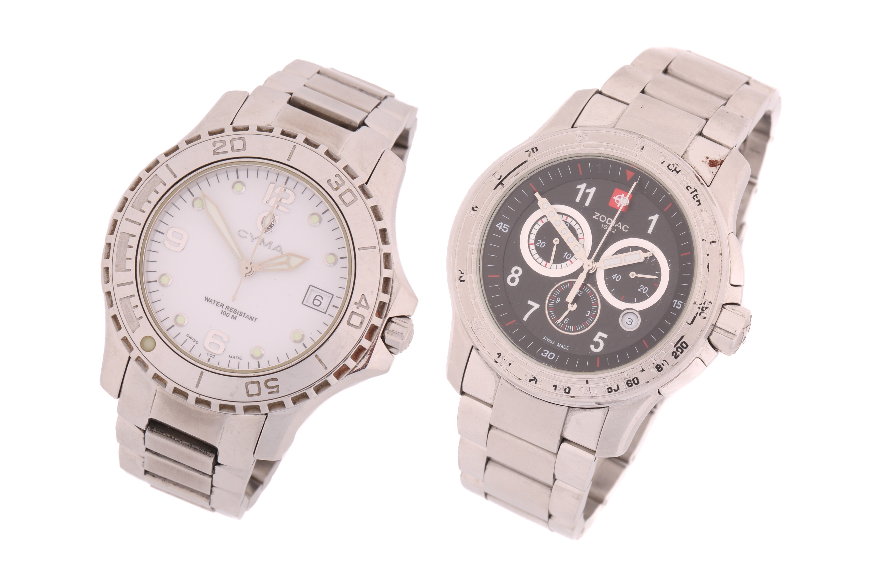 Lot 394 - A Zodiak Chronograph wristwatch and a Cyma
