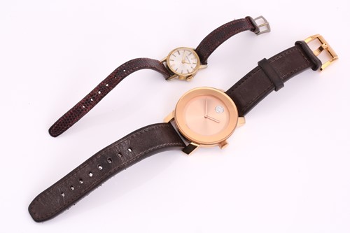 Lot 400 - A Movado wristwatch and a Longines wristwatch,...