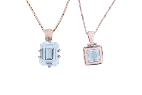 Lot 65 - A lot consisting of two topaz necklaces, one...