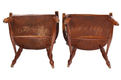Lot 221 - A close pair of 19th-century elm and ash hoop...
