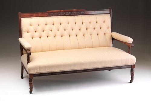 Lot 266 - An Edwardian solid figured rosewood two-seat...