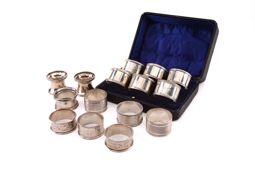 Lot 480 - A cased set of six early 20th-century silver...