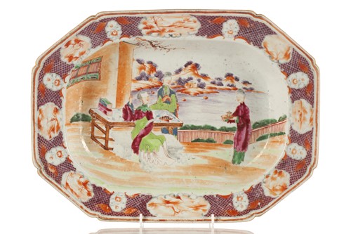 Lot 74 - A Chinese Famille Rose porcelain canted...