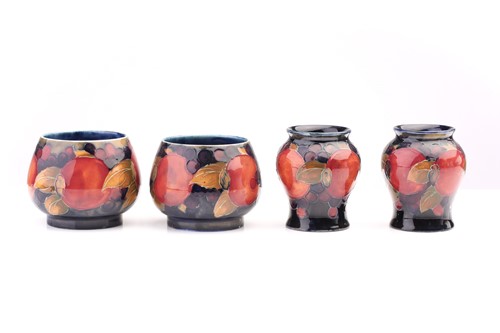 Lot 329 - Two pairs of small Moorcroft Pomegranate...