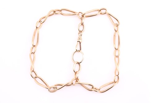 Lot 295 - A 15ct gold chain bracelet, comprising a...