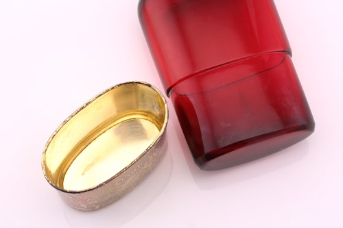 Lot 442 - A Victorian silver gilt and ruby flash glass...