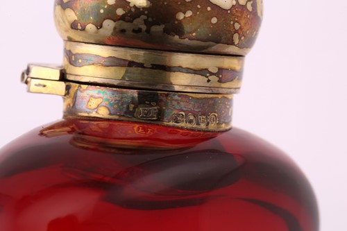 Lot 442 - A Victorian silver gilt and ruby flash glass...