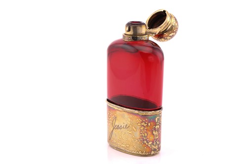 Lot 442 - A Victorian silver gilt and ruby flash glass...
