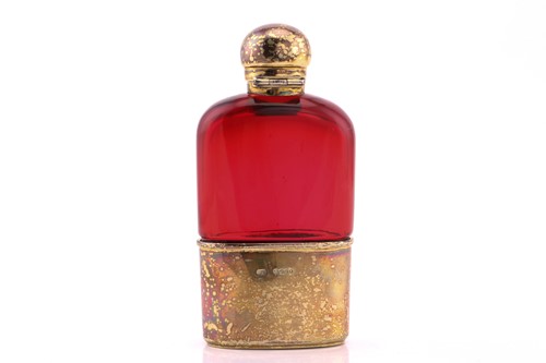 Lot 442 - A Victorian silver gilt and ruby flash glass...