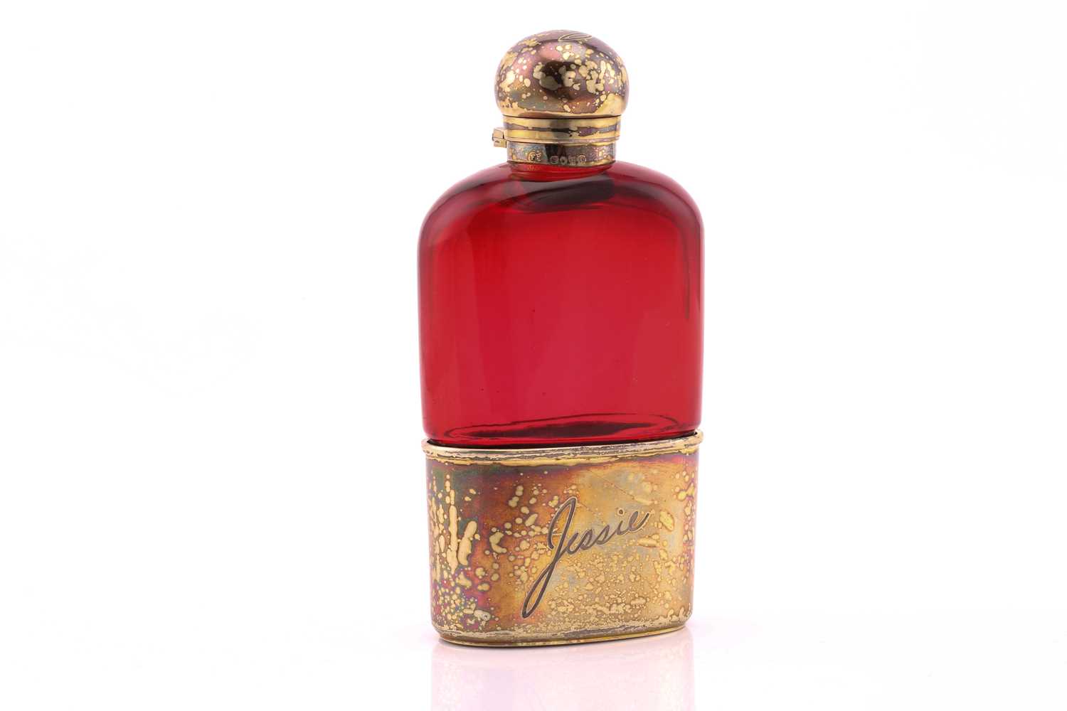 Lot 442 - A Victorian silver gilt and ruby flash glass...
