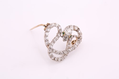 Lot 180 - A diamond serpent brooch, consisting of...