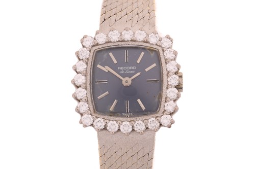 Lot 373 - A Record Watch Co diamond set lady's dress...