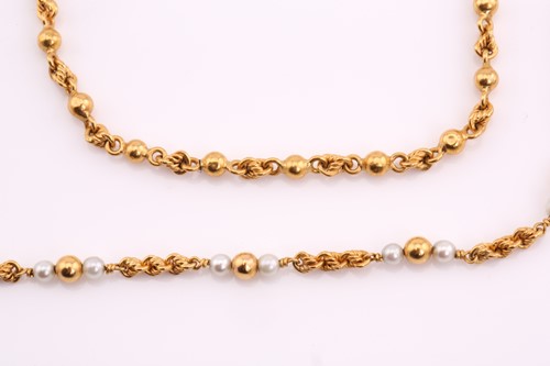 Lot 158 - A fancy link necklace and bracelet en suite,...