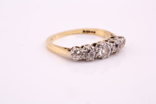 Lot 15 - A five-stone diamond ring, comprises of...