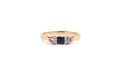 Lot 124 - A sapphire and diamond ring, consisting of a...