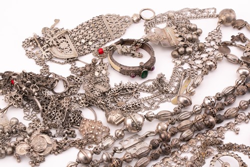 Lot 219 - A large lot of Indian jewellery in white metal....