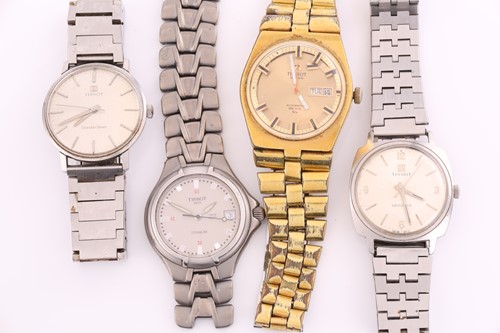 Lot 408 - A collection of four Tissot wristwatches,...